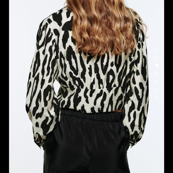 Zara Animal Print Cropped Blouse - Picture 5 of 8